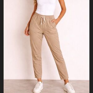Marine Layer khaki organic cotton pants capsule wardrobe